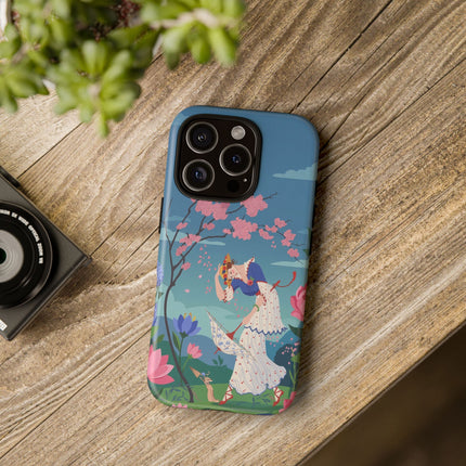 🌸☂️ The Lady Of The Falling Blossoms Phone Case – Art Deco Garden Whimsy