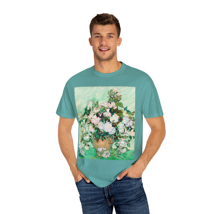 Roses by Vincent Van Gogh Unisex Garment-Dyed T-shirt