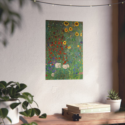 Farm Garden with Sunflowers by Gustav Klimt Fine Art Posters