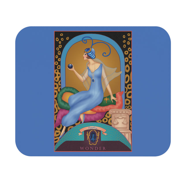 September & Sapphire (from the Gem Series) by Sofia Chiostri Mouse Pad, Rectangle