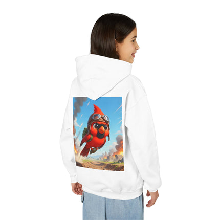 Cardinal Dive Bomber Youth Hooded Sweatshirt – Bold Flight & Fearless Adventure