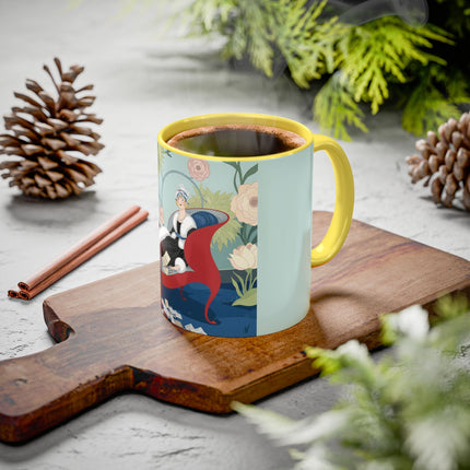 The Lady Of The Scarlet Chaise Colorful Mugs – Art Deco Romantic Elegance