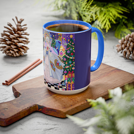 🎄✨ The Lady Of The Christmas Ornament Colorful Mug – Art Deco Holiday Fantasy