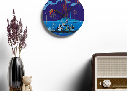 Fireworks in Venice by George Barbier Acrylic Wall Clock