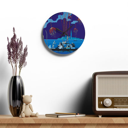 Fireworks in Venice by George Barbier Acrylic Wall Clock