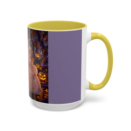 🎃🌙 The Midnight Court Of Pumpkin Grove Colorful Mug – Elegant Halloween Masquerade