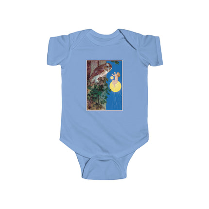 Hark, Mister Owl! Baby Bodysuit – Moonlit Owl & Enchanted Storybook Scene