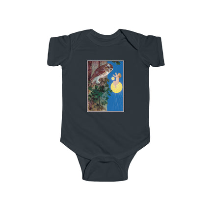 Hark, Mister Owl! Baby Bodysuit – Moonlit Owl & Enchanted Storybook Scene
