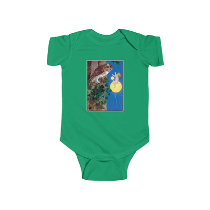 Hark, Mister Owl! Baby Bodysuit – Moonlit Owl & Enchanted Storybook Scene