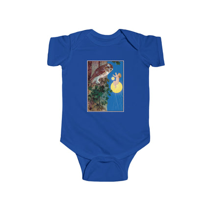 Hark, Mister Owl! Baby Bodysuit – Moonlit Owl & Enchanted Storybook Scene