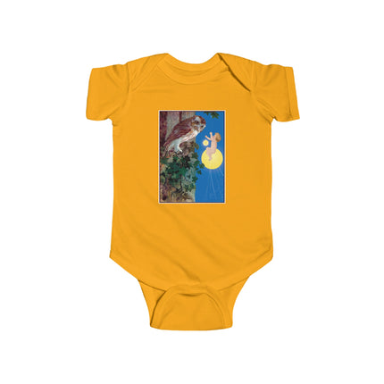 Hark, Mister Owl! Baby Bodysuit – Moonlit Owl & Enchanted Storybook Scene