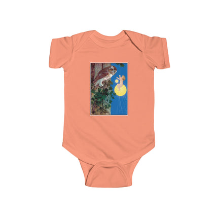 Hark, Mister Owl! Baby Bodysuit – Moonlit Owl & Enchanted Storybook Scene