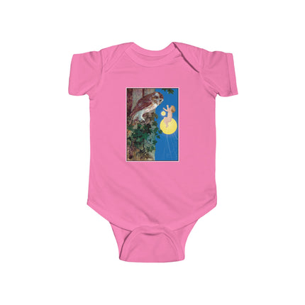 Hark, Mister Owl! Baby Bodysuit – Moonlit Owl & Enchanted Storybook Scene