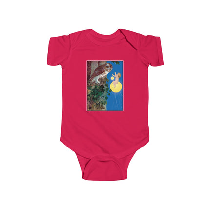 Hark, Mister Owl! Baby Bodysuit – Moonlit Owl & Enchanted Storybook Scene