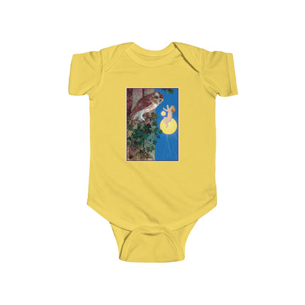 Hark, Mister Owl! Baby Bodysuit – Moonlit Owl & Enchanted Storybook Scene