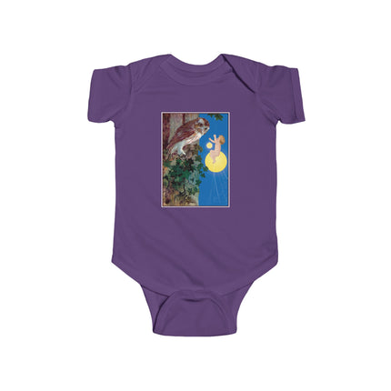 Hark, Mister Owl! Baby Bodysuit – Moonlit Owl & Enchanted Storybook Scene