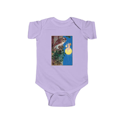 Hark, Mister Owl! Baby Bodysuit – Moonlit Owl & Enchanted Storybook Scene