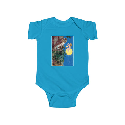 Hark, Mister Owl! Baby Bodysuit – Moonlit Owl & Enchanted Storybook Scene