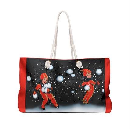 Festive Snowball Weekender Bag