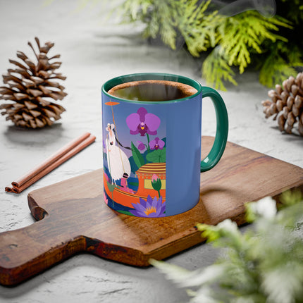 The Lady Of The Lotus Voyage Colorful Mugs – Art Deco Botanical Elegance