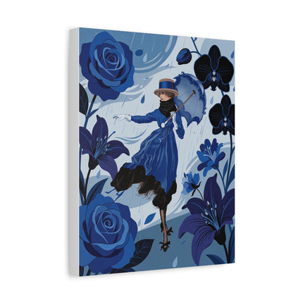 ☔💙 The Blue Rain Promenade Placemat – Art Deco Floral Fashion