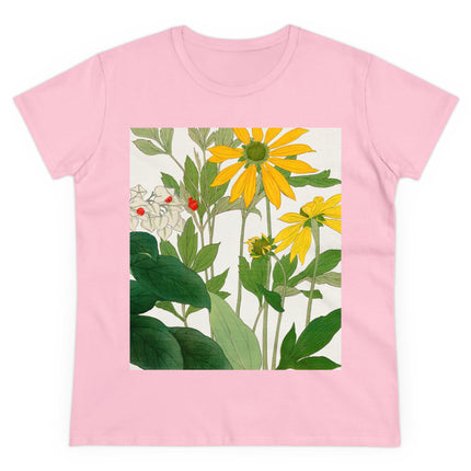 Clerodendrum & Rudbeckia Flower by Tanigami Kônan Women's Midweight Cotton Tee
