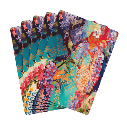 Golden Wisteria Symphony Playing Cards