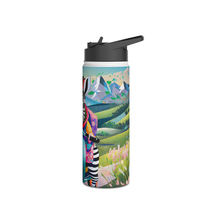 Stripes on Wheels Stainless Steel Water Bottle