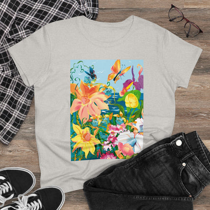 Blooming Paradise Women's Midweight Cotton Tee