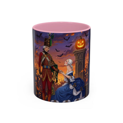 🎃💙 The Pumpkin Lantern Courtship Colorful Mug – Romantic Halloween Elegance