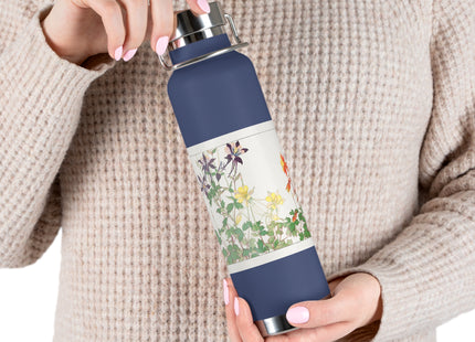 Aquilegia Flower by Tanigami Kônan Copper Vacuum Insulated Bottle, 22oz