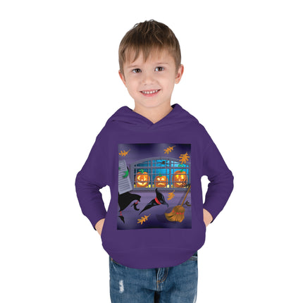 Whimsical Halloween Mischief Toddler Pullover Fleece Hoodie
