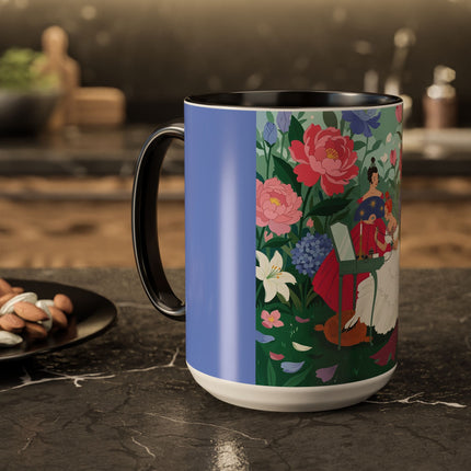 The Ladies Of The Blossoming Vanity Colorful Mugs – Art Deco Floral Elegance