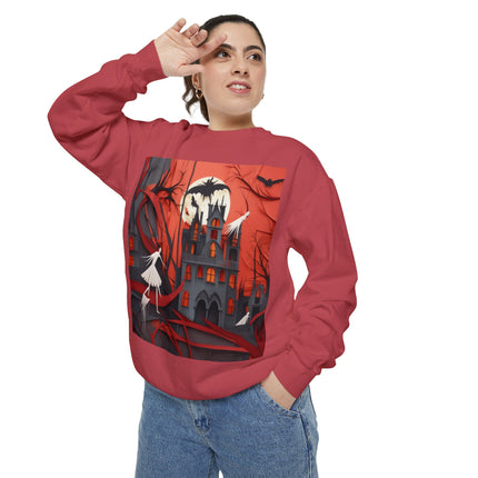 Halloween Night Scene Unisex Garment-Dyed Sweatshirt