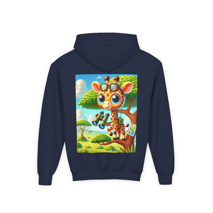 Giraffe Lookout Youth Hooded Sweatshirt – Adventure, Curiosity & Cozy Comfort
