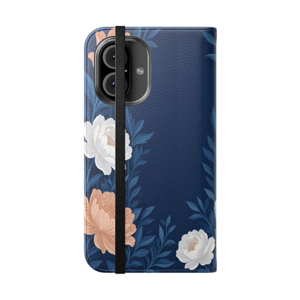 🌙🌸 The Lady Of The Moonlit Flowers Flip Case – Art Deco Floral Reverie