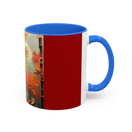 Red Panda at an Autumn Bamboo Grove Colorful Mugs (11oz, 15oz)
