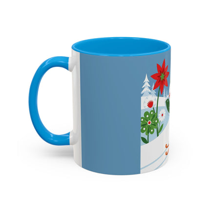 🎿❄️ The Winter Garden Skier Colorful Mug – Whimsical Holiday Fantasy