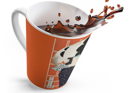 The Actor Bandō Hikosaburō V and the Mo troupe by Tsukioka Yoshitoshi Latte Mug