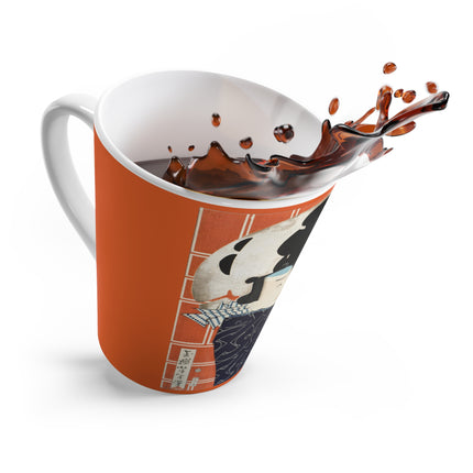 The Actor Bandō Hikosaburō V and the Mo troupe by Tsukioka Yoshitoshi Latte Mug