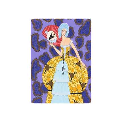 🎭💛 The Lady Of The Mirrored Fan Playing Cards – Art Deco Fashion Fantasy Description