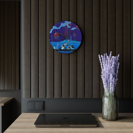 Fireworks in Venice by George Barbier Acrylic Wall Clock