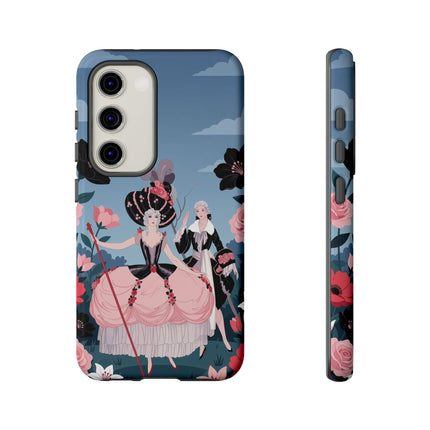 🌹🎭 The Rose Masquerade Promenade Phone Case – Art Deco Floral Elegance