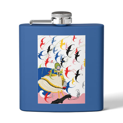 Flight of the Songbirds Stainless Steel Flask – Theatrical Whimsy & Colorful Harmony