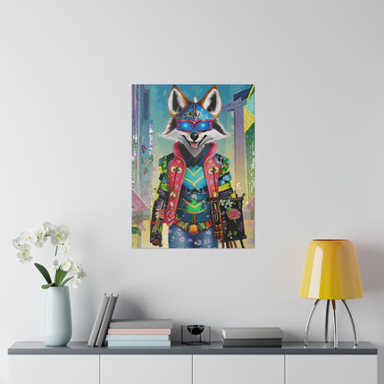 Cyber Hyena Matte Canvas, Stretched, 0.75"