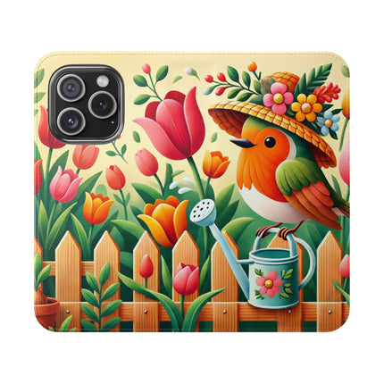 🌷🐦 The Little Garden Tender Flip Case – Sunshine, Care & Storybook Charm