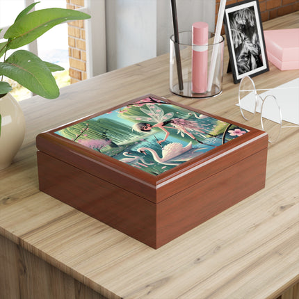 Fairy Painting the Swan Jewelry Box – Whispers of Creation
