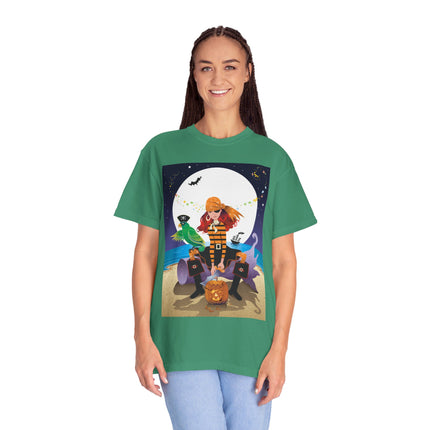 Moonlit Pirate Halloween Unisex Garment-Dyed T-shirt