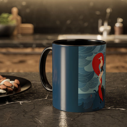 Siren of the Waves Colorful Mugs – Dramatic Sea Power & Bold Elegance