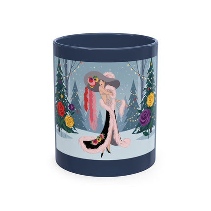 🏮🎄 The Winter Lantern Celebration Ceramic Mug – Art Deco Asian Christmas Elegance